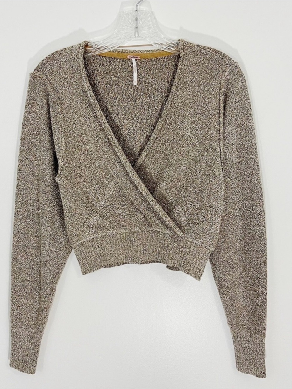 Free People Going For The Gold Top Wrap Sweater in Size Medium - Picture 2 of 7